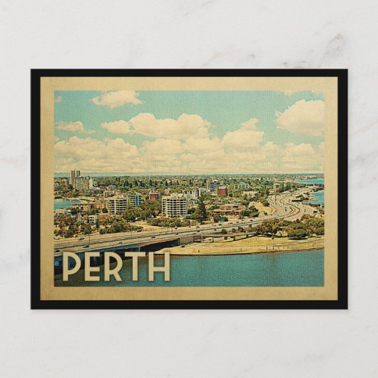 Carte Postale Vintage voyage Perth Australie (Devant)