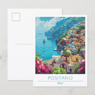 Carte Postale Vintage voyage Positano Italie