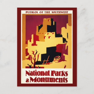Carte postale Vintage voyage-Pueblos du sud-ouest