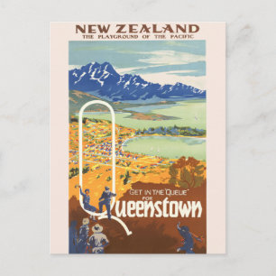 Carte postale Vintage voyage Queenstown, Nouvelle-