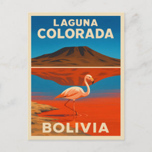 Carte Postale Vintage voyage rétro Laguna Colorada Bolivie