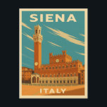 Carte Postale Vintage voyage rétro Siena Italie Pittoresque<br><div class="desc">Revenez dans le temps avec cette carte postale rétro inspirée du voyage célébrant Sienne,  Italie. Insufflé de vibrations nostalgiques et de charme vintage,  cet article capture l'architecture médiévale emblématique de la ville et les piazzas ensoleillés dans une esthétique rétro rappelant les affiches de voyage classiques d'antan.</div>
