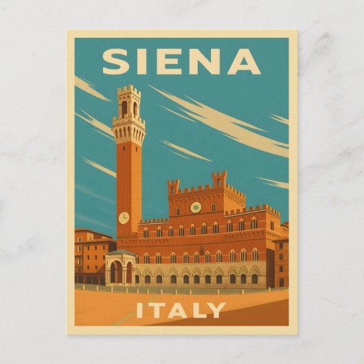 Carte Postale Vintage voyage rétro Siena Italie Pittoresque (Devant)