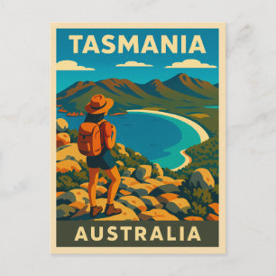 Carte Postale Vintage voyage rétro Tasmanie Australie Paysage