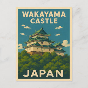Carte Postale Vintage voyage rétro Wakayama Castle Japon