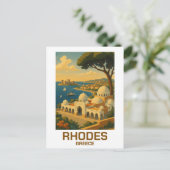 Carte Postale Vintage voyage Rhodes Grèce (Debout devant)
