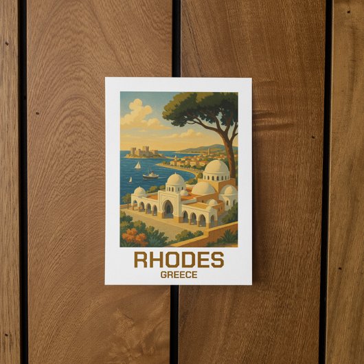 Carte Postale Vintage voyage Rhodes Grèce