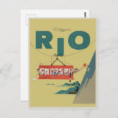 Carte postale Vintage voyage Rio Brésil (Devant / Derrière)