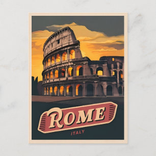 Carte Postale Vintage voyage Rome Italie Colisée Retro Pittoresq