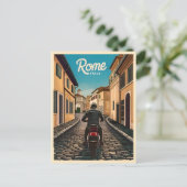 Carte Postale Vintage voyage Rome Italie Retro Graphisme (Debout devant)