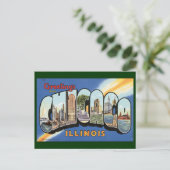 Carte Postale Vintage voyage, salutations de Chicago Illinois (Debout devant)