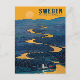 Carte postale Vintage voyage - SUÈDE