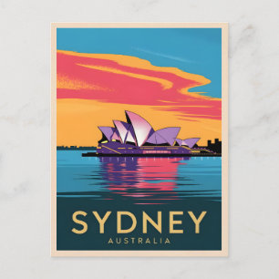 Carte Postale Vintage voyage Sydney Australie Sunset Pittoresque