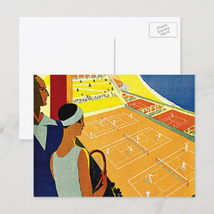 Carte Postale Vintage voyage, Tennis, Sports, Monte Carlo Monaco