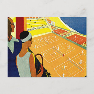 Carte Postale Vintage voyage, Tennis, Sports, Monte Carlo Monaco