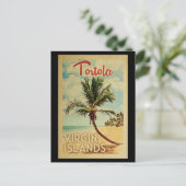 Carte Postale Vintage voyage Tortola Palm Tree (Debout devant)