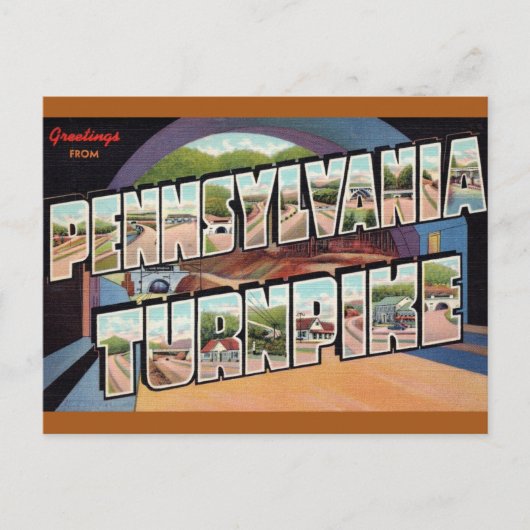 Carte postale Vintage voyage Turnpike Pennsylvania (Devant)