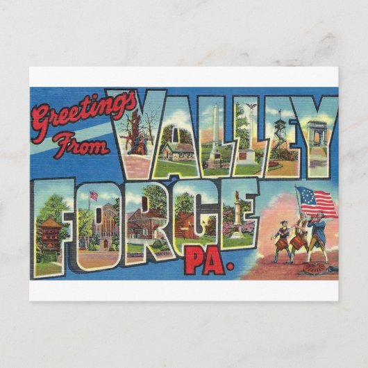 Carte postale Vintage voyage Valley Forge Pennsylv (Devant)