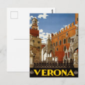 Carte postale Vintage voyage Vérone, Italie (Devant / Derrière)