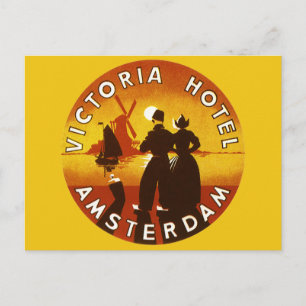Carte Postale Vintage voyage, Victoria Hotel, Amsterdam, Holland