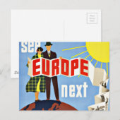 Carte Postale Vintage voyage Voir Europe (Devant / Derrière)