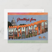 Carte postale Vintage voyage Washington D.C. (Devant / Derrière)