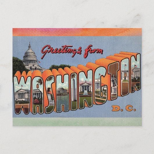 Carte postale Vintage voyage Washington D.C. (Devant)