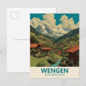 Carte Postale Vintage voyage Wengen Suisse (Devant / Derrière)