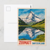 Carte Postale Vintage voyage Zermatt Suisse Matterhorn (Devant / Derrière)