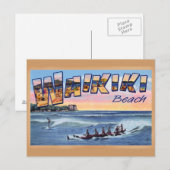 Carte postale vintage Waikiki Beach Club (Devant / Derrière)