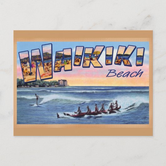 Carte postale vintage Waikiki Beach Club (Devant)