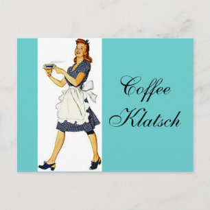 Carte postale Vintage Waitress Café Klatsch Invita