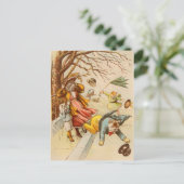 Carte postale vintage Walking Windy Day (Debout devant)