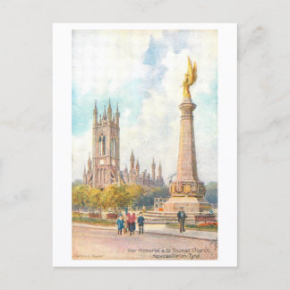 Carte Postale Vintage War Memorial and Church, Newcastle on Tyne