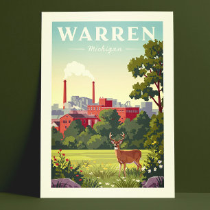 Carte Postale Vintage Warren Michigan