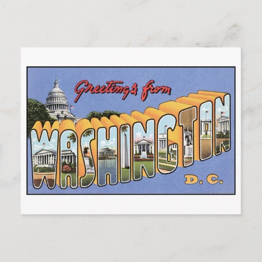 Carte postale vintage Washington, DC (Devant)