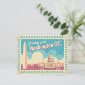 Carte postale vintage Washington DC | Salutations (Debout devant)