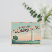 Carte postale vintage Washington DC | Salutations (Debout devant)