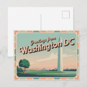 Carte postale vintage Washington DC | Salutations (Devant / Derrière)