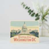 Carte postale vintage Washington DC | Salutations  (Debout devant)