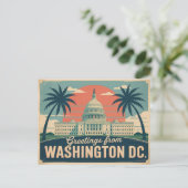 Carte postale vintage Washington DC | Salutations (Debout devant)