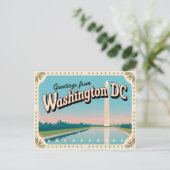 Carte postale vintage Washington DC | Salutations (Debout devant)