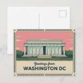 Carte postale vintage Washington DC | Salutations (Devant / Derrière)
