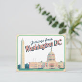 Carte postale vintage Washington DC | Salutations (Debout devant)
