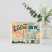 Carte postale vintage Washington DC | Salutations  (Debout devant)