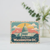 Carte postale vintage Washington DC | Salutations (Debout devant)