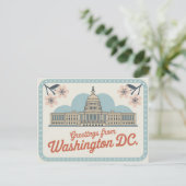 Carte postale vintage Washington DC | Salutations  (Debout devant)