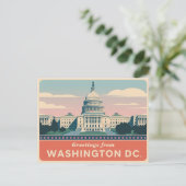 Carte postale vintage Washington DC | Salutations (Debout devant)