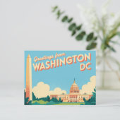 Carte postale vintage Washington DC | Salutations  (Debout devant)