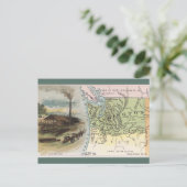 Carte Postale Vintage Washington Map (Debout devant)